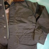【ジャンパー】防寒作業服 ドカジャン 襟ファー 濃い緑色 ジッパー