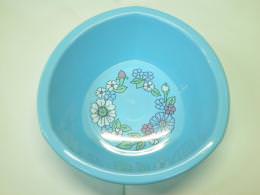 【洗面器】昭和の花がら ブルー洗面器