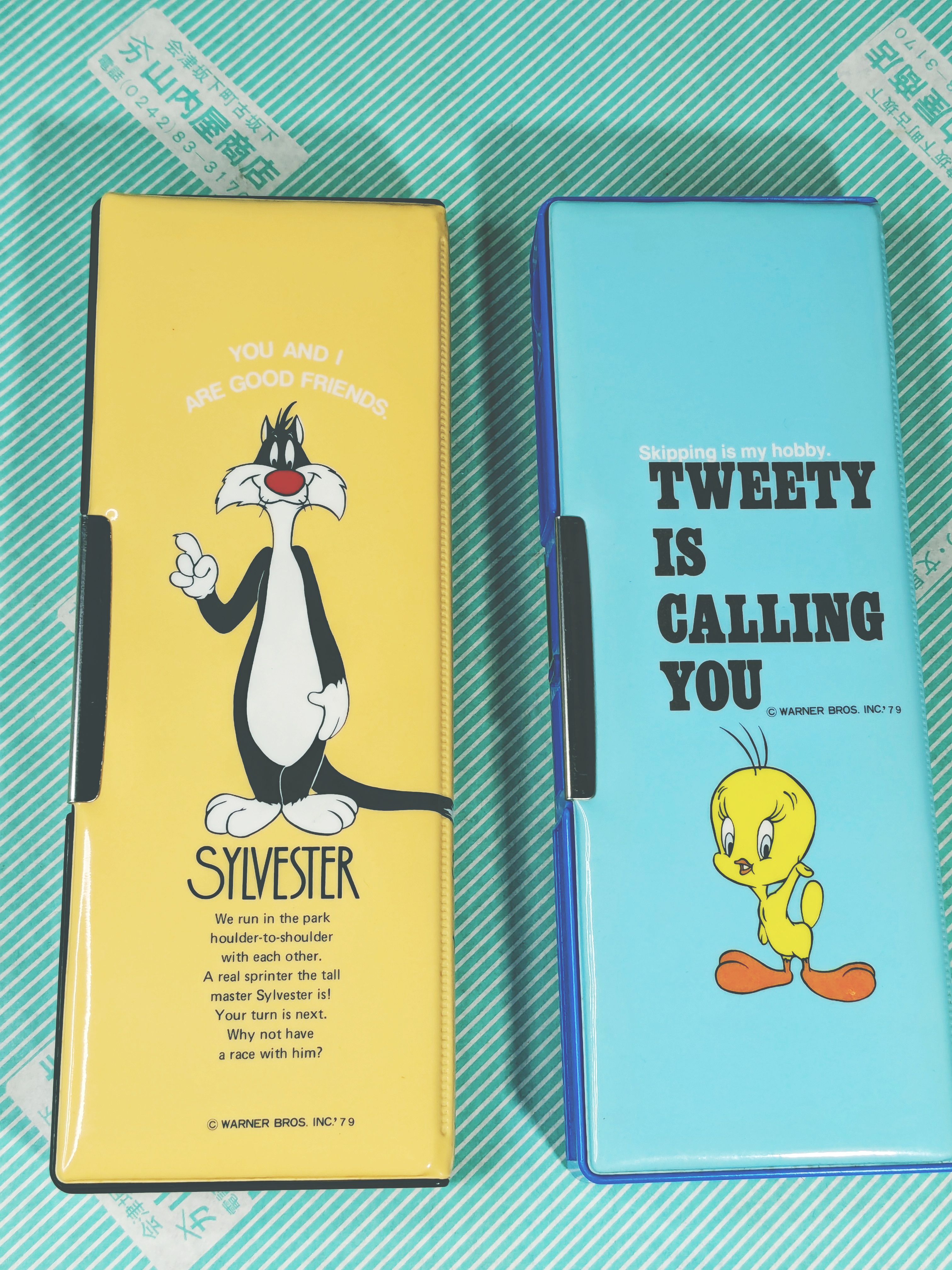 【筆箱】両面筆入れ ワーナーキャラクター Tweety Sylvester ビック3筆入れ 日本製 当時物