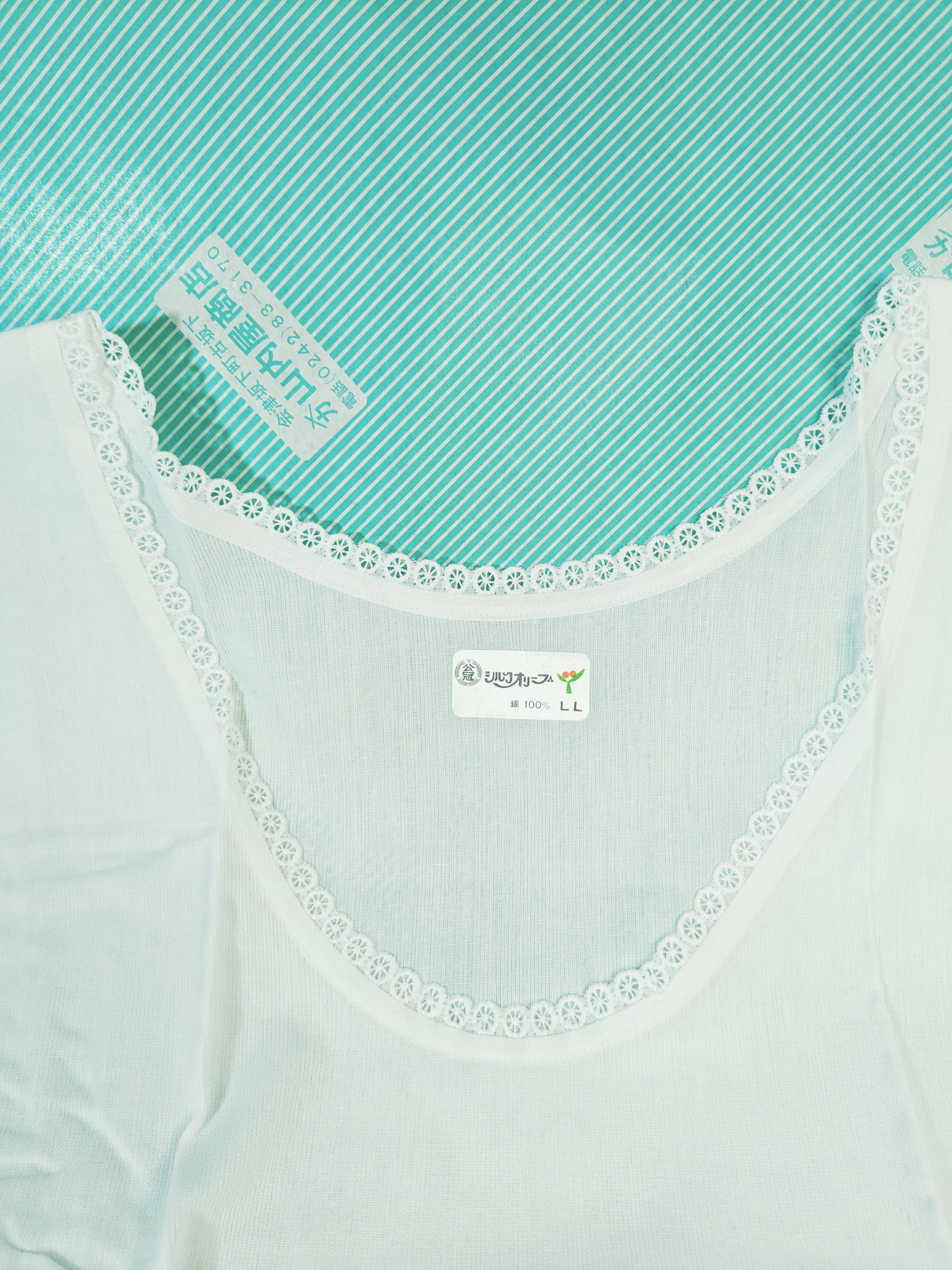 【肌着】クレープ肌着 シルクオリーブ フレンチ袖 レディース 綿100 レースデザインの商品画像5