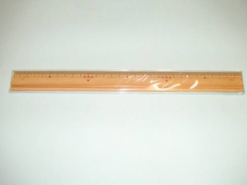 【定規】竹定規　30cm　溝・ネームシール付き