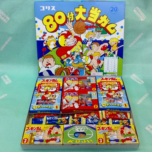 【駄菓子】コリス 80付大当ガム　クジ 1箱
