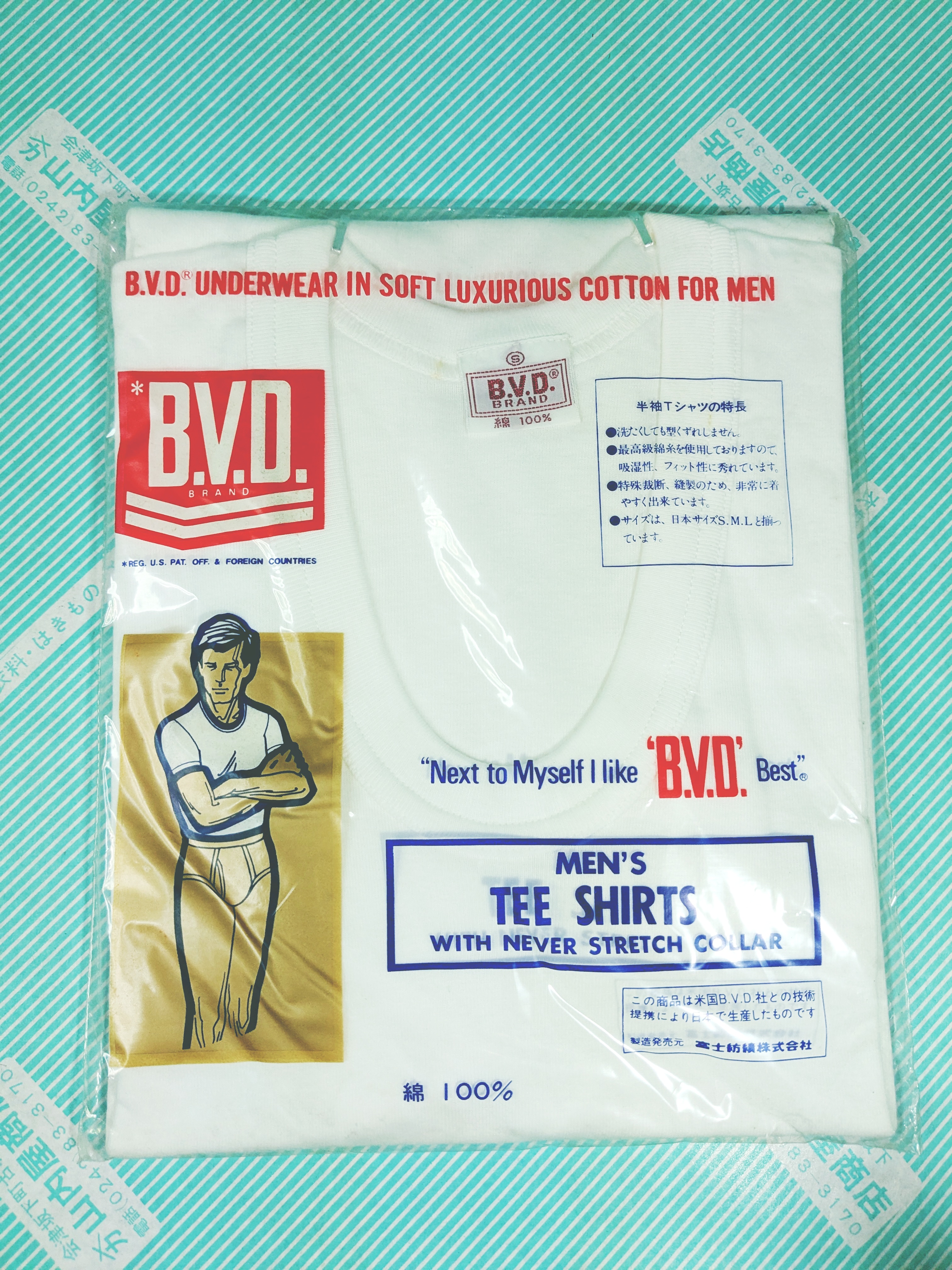 【Tシャツ】BVD メンズ クルーネック 無地 半袖Tシャツ 昭和レトロ 日本製