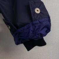 【ジャンパー】防寒作業服 ドカジャン 襟ファー 紺色 袖