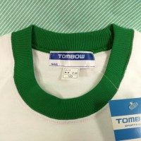 【運動着】TOMBOW 半袖 体操服 名前タグ有り　緑 襟元