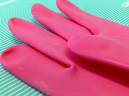 【手袋】家庭用 高級ビニール手袋　3色 拡大