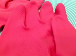 【手袋】家庭用 ビニール手袋　Marigold ピンク 拡大