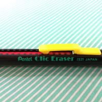 【消しゴム】ぺんてる　Clic Eraser ホルダー型 ロゴ