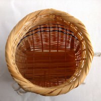 【竹かご】竹製 魚篭 魚籠 びく 真上からの画像